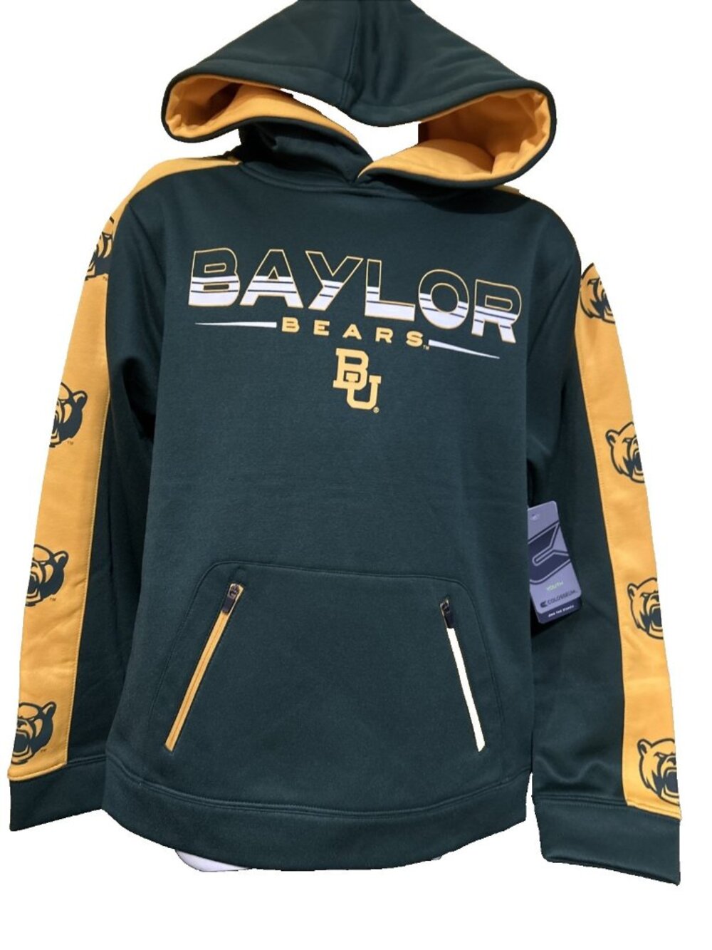 NEW Baylor BU Bears Colosseum Performance Hoodie Sweatshirt Youth M 12-14